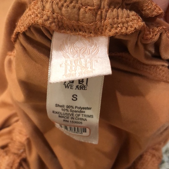 SOLD Michele Hah Belle Jumpsuit Size Small Salmon Coral Orange Split Leg - Picture 6 of 8